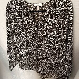 Nine West - Long-sleeve polka dot blouse